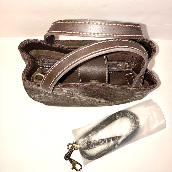 Madison Studio Brown Paisley Embossed Vegan Faux Leather Mini Bag - Picture 3 of 8